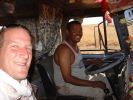 Hitching a ride in an Ethiopian petrol tanker, road to Gederef, Sudan