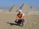 Posing at the Pyramids of Giza, Egypt