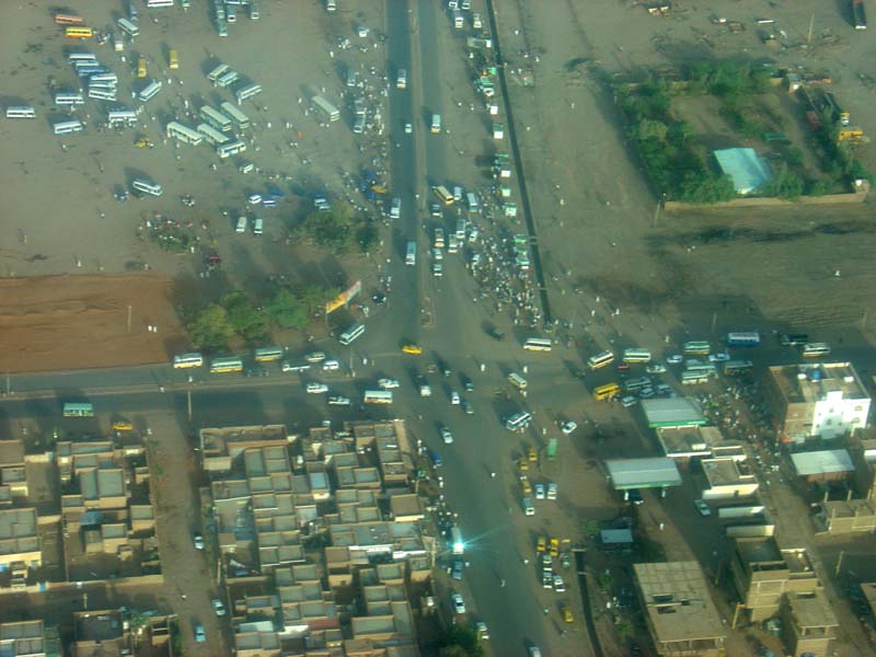busy road junction, Khartoum