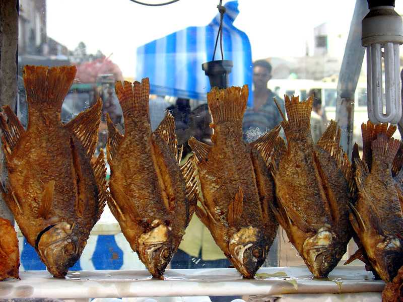 Omdurman souk Shuhada cooked fish