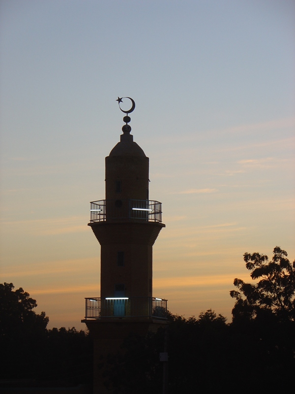 Obied mosque at sunset